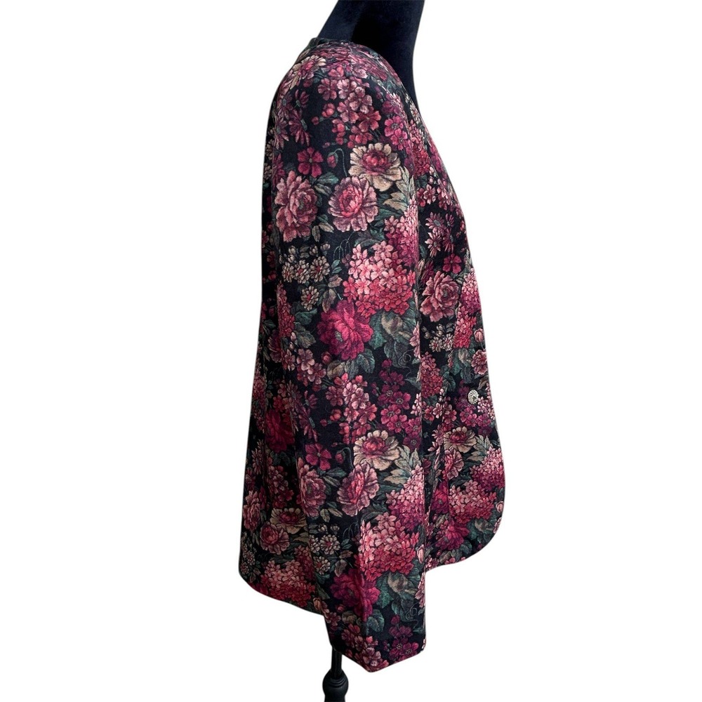 Fire-Islander Petite Vintage Floral Blazer Jacket Shoulder Pads Multi-Color L